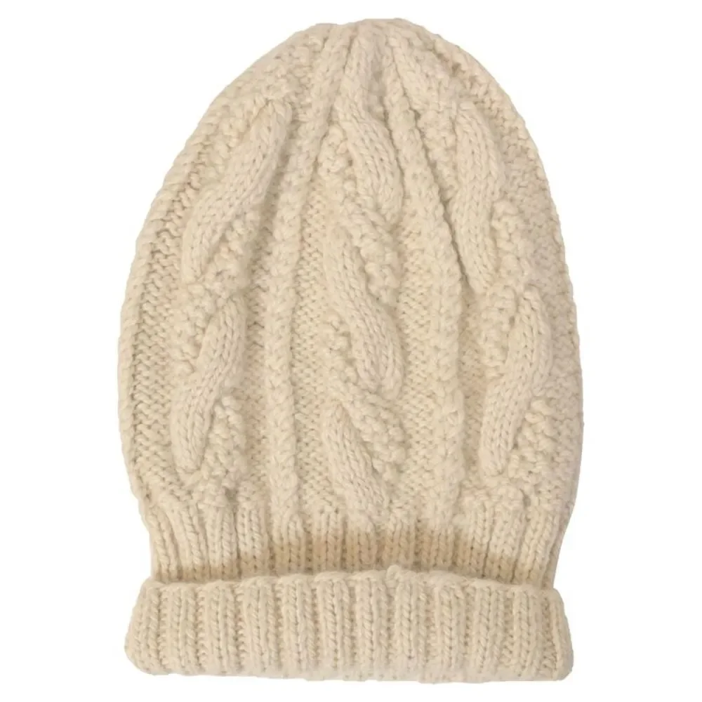 Eugenia Kim Cable Knit Beanie in Cream Wool